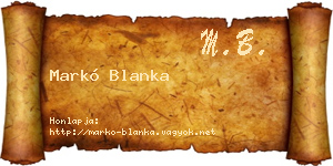 Markó Blanka névjegykártya